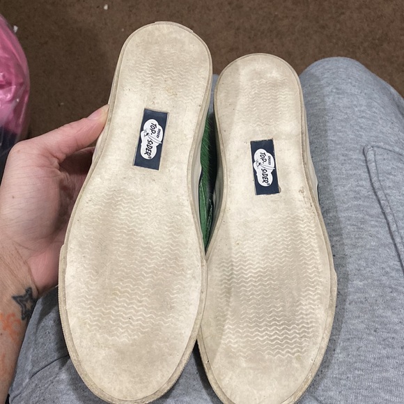 Sperry Top Sider Jeffrey green calf hair slip ons round toe - Picture 3 of 7